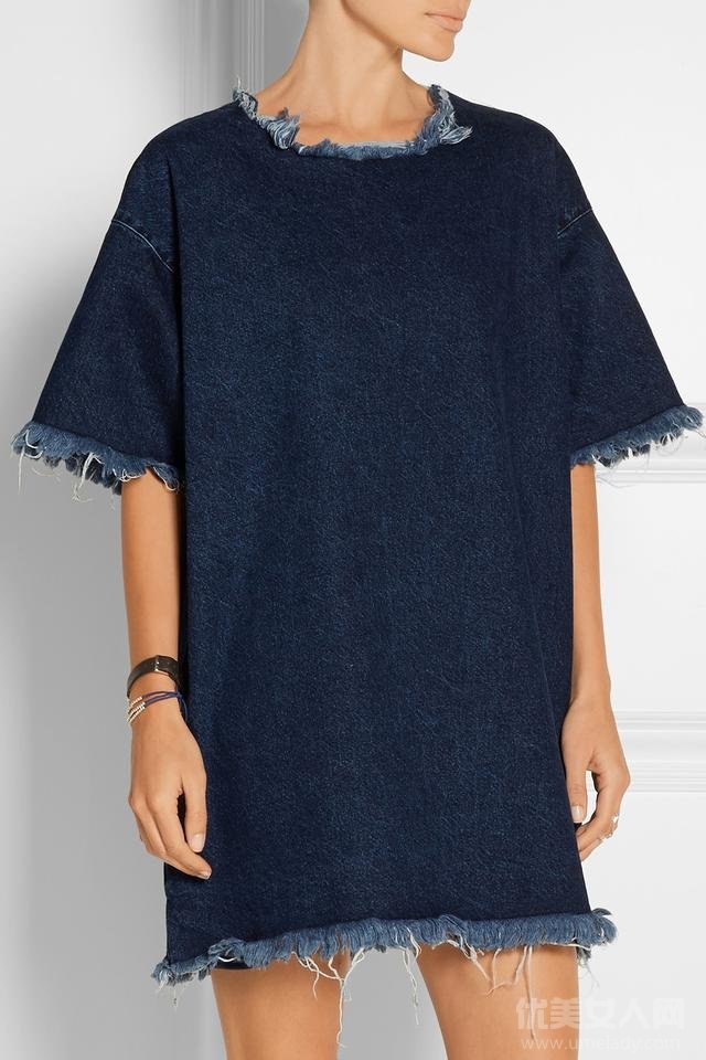 MARQUES' ALMEIDA Oversized frayed denim mini dress$537